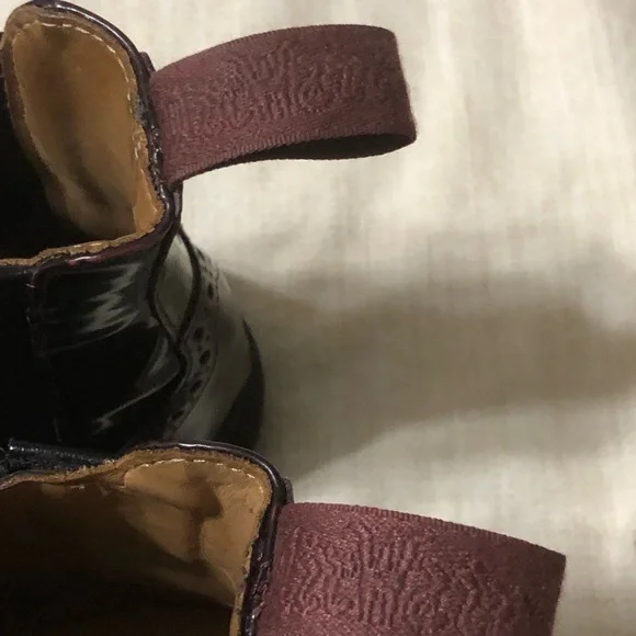 Dr. Martens Burgundy/Cherry Tina Fringe Ankle Boots - Picture 4 of 9